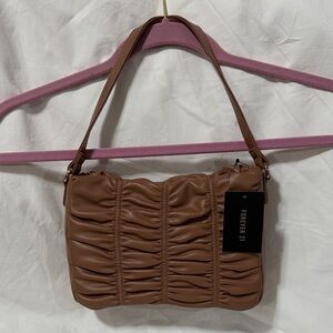 Forever 21 Tan Gathered Shoulder Bag